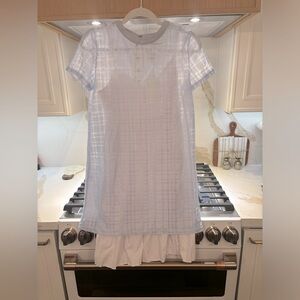 NWT English factory gorgeous sheer T shirt dress with white slip Xs